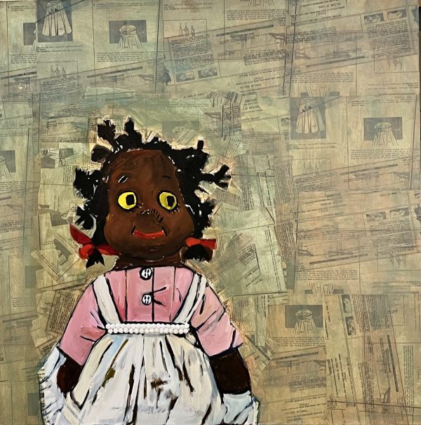 Beverly McIver - Gracie with Collaged Background