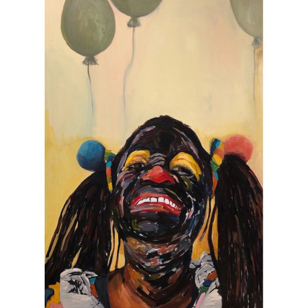 Beverly McIver - Happy Clown with Three Balloons