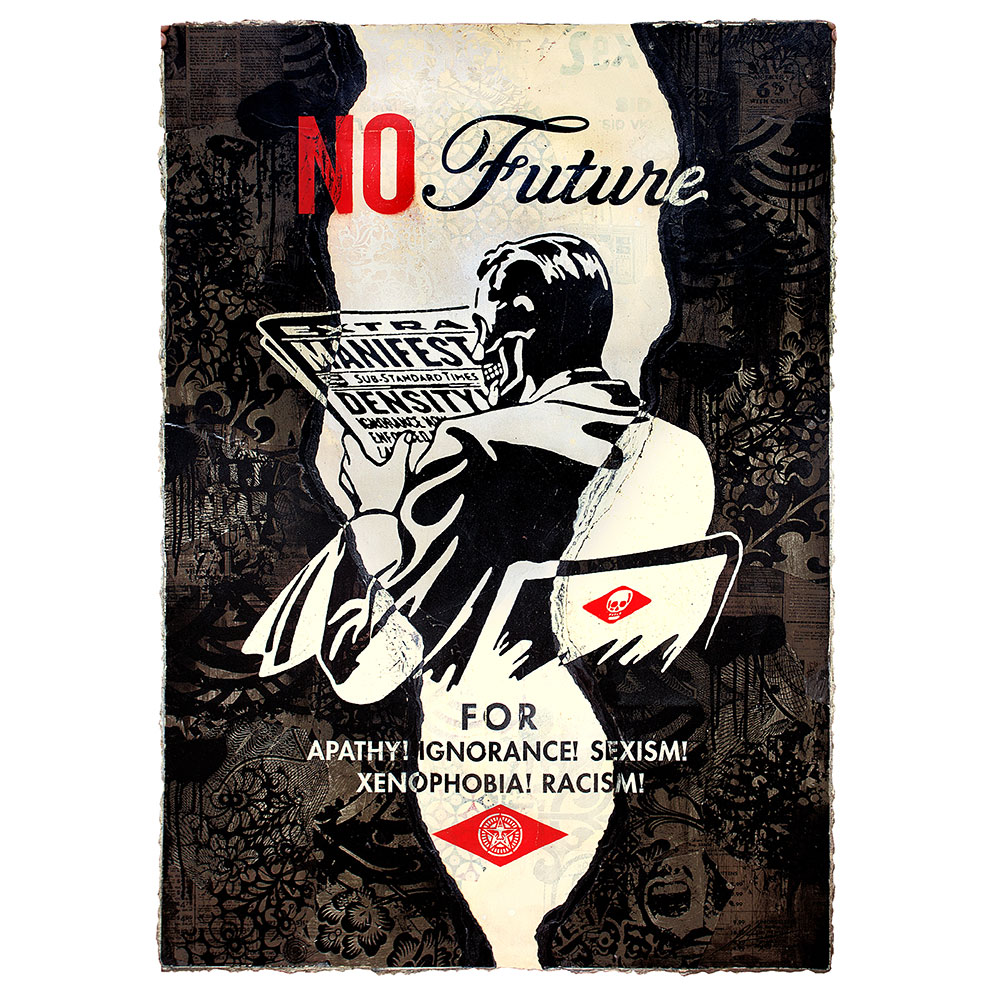 Shepard Fairey - No Future (Black Ripped)